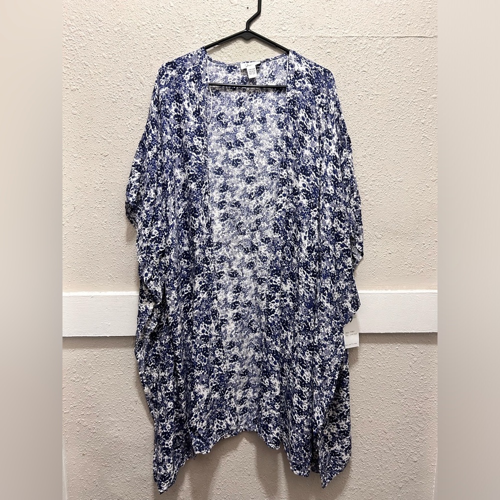 Japna Blue & Grey Print Kimono NWT ONE SIZE